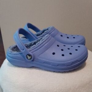 CROCS Blue Slippers with Ventilation Holes and Heel Strap